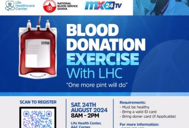 MX24 TV partners with Life Healthcare Center and National Blood Service Ghana for a life-saving blood donation exercise
